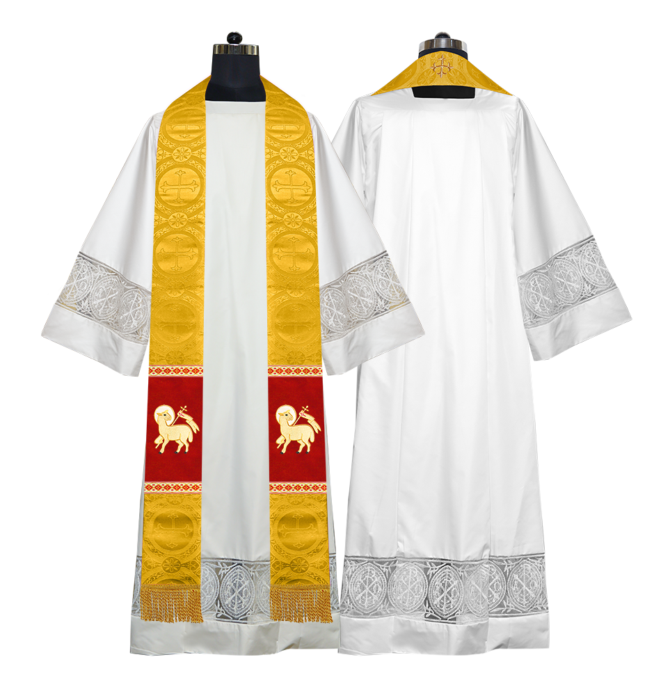 Minister Stole with Embroidered Liturgical motif