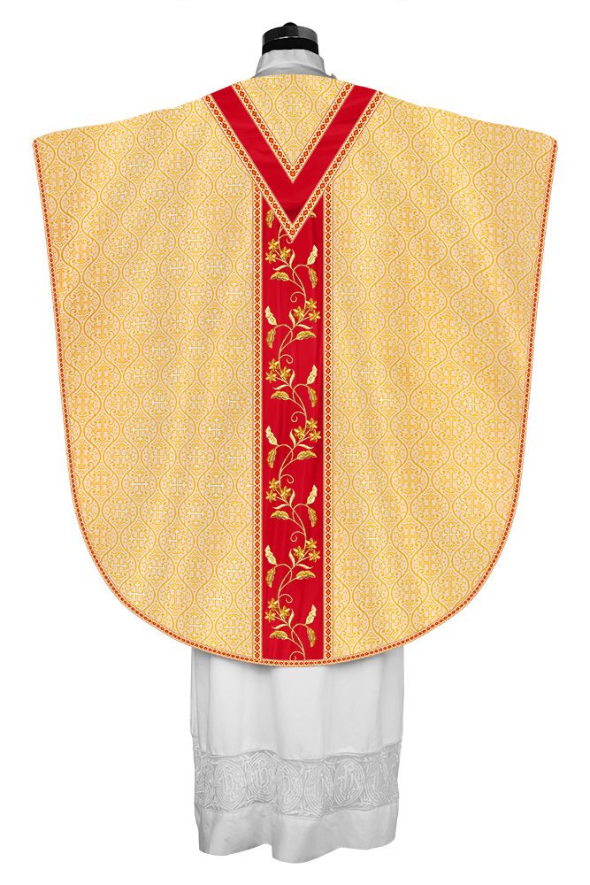 Borromean Chasuble Vestment Ornated With Floral Design and Trims