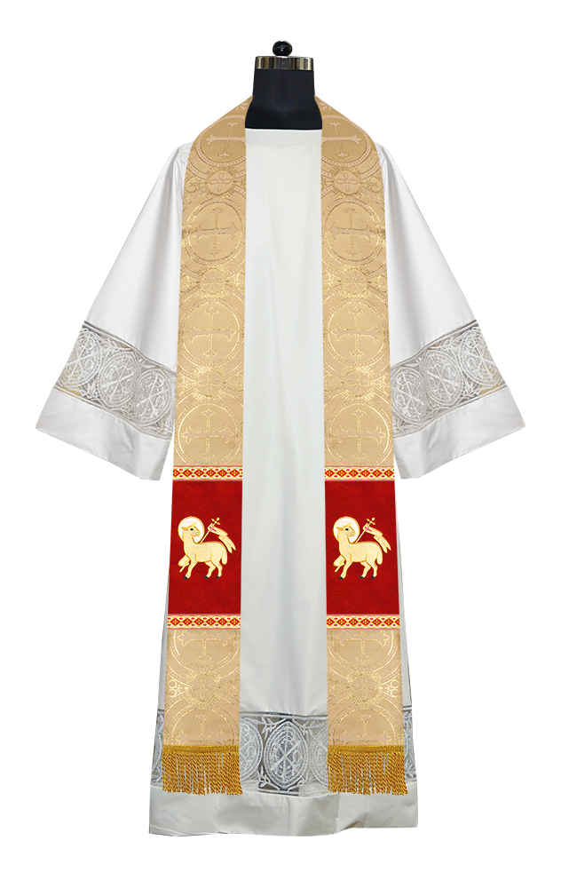 Minister Stole with Embroidered Liturgical motif