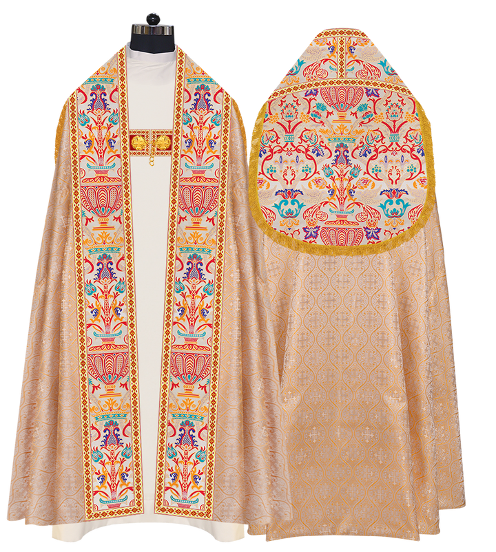 Coronation Tapestry Roman Cope Vestment with Trims