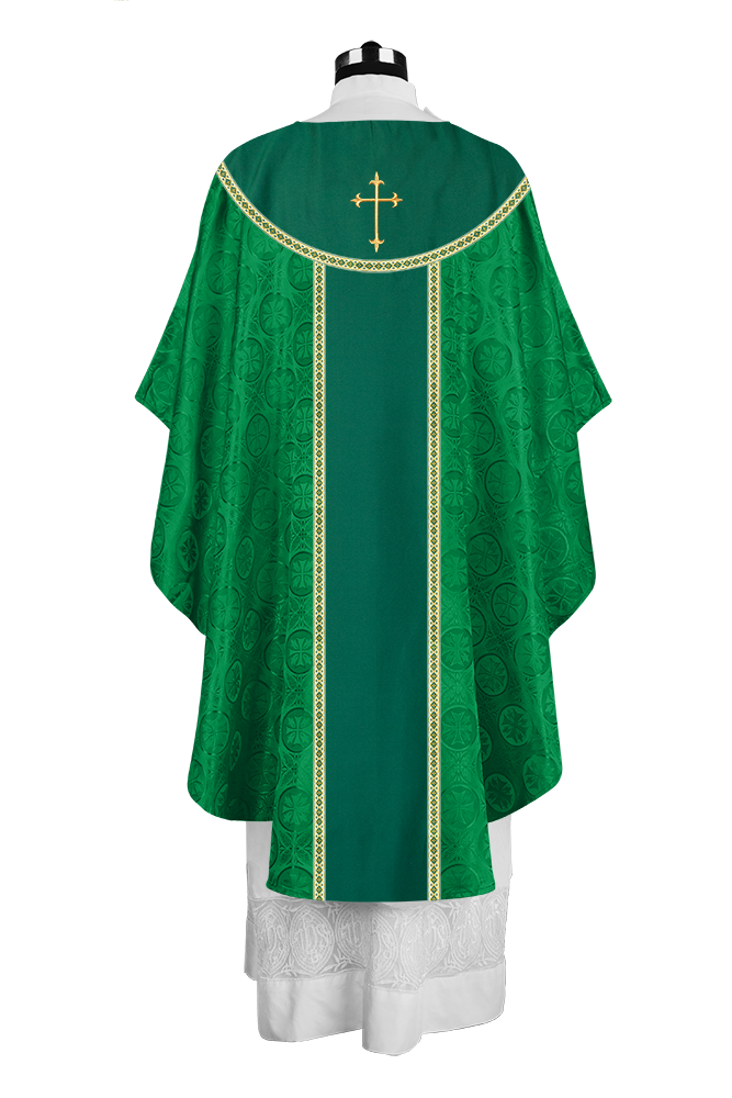 Ornate Gothic Chasuble with embroidered Cross Motif