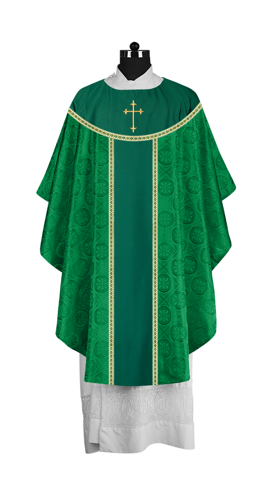 Ornate Gothic Chasuble with embroidered Cross Motif