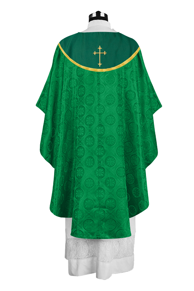 Gothic Chasuble Vestment with Elegant Cross Embroidery