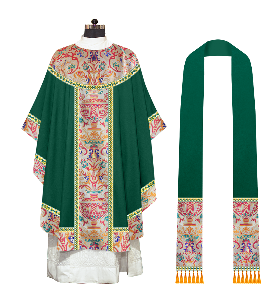 Tapestry Gothic Chasuble Adorned With Braids and Trims