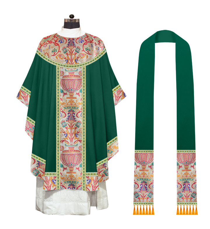 Tapestry Gothic Chasuble Adorned With Braids and Trims