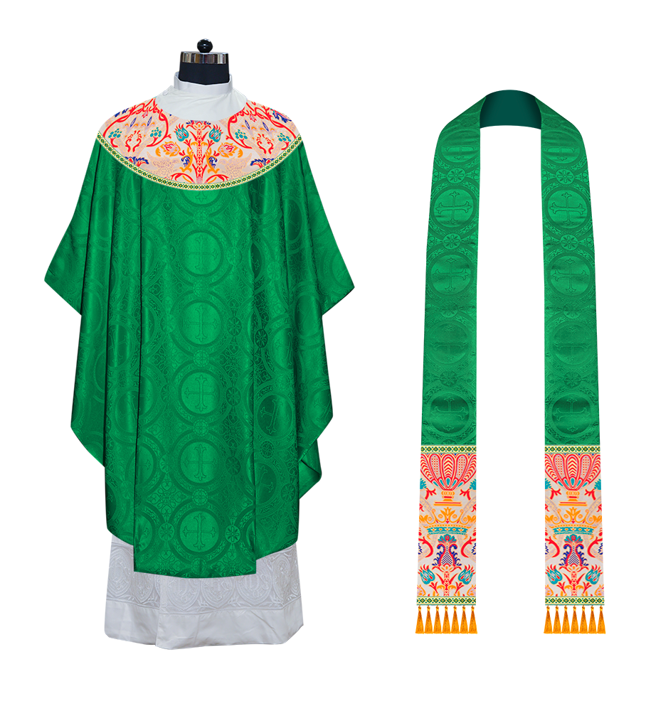 Tapestry Chasuble with Detailed Braids and Trims