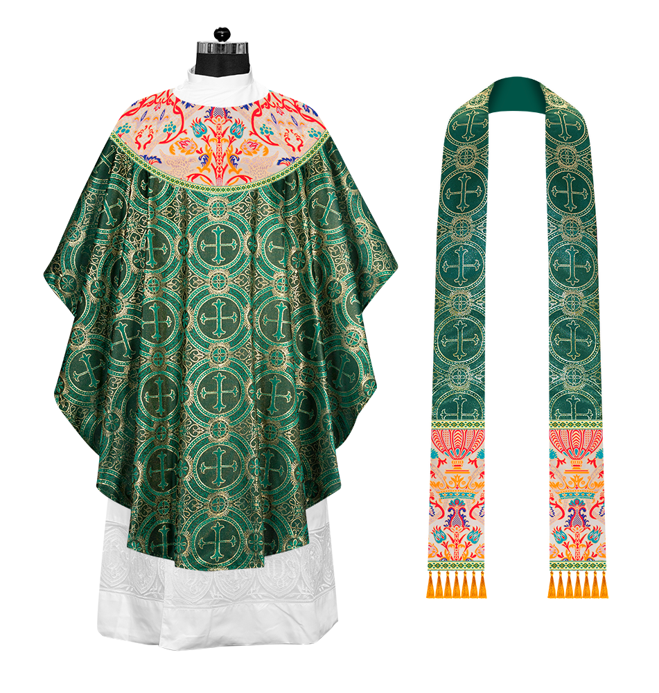 Tapestry Chasuble with Detailed Braids and Trims