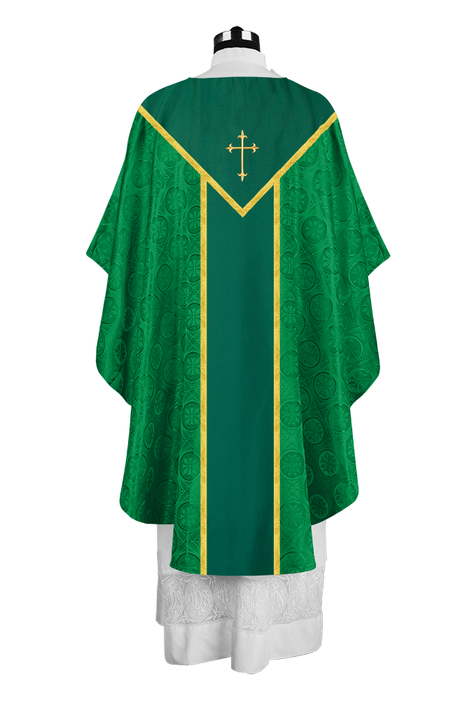 Ornate Gothic Chasuble with embroidered Cross Motif