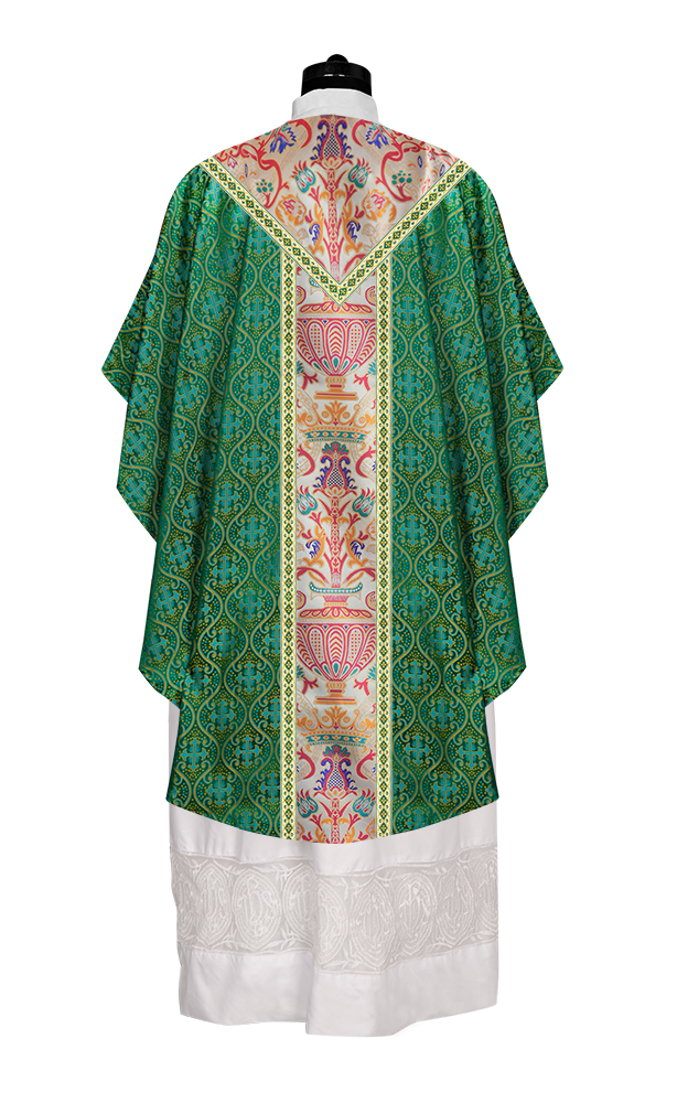 Gothic Chasuble in Coronation Tapestry Enhanced with Orphrey and Trims