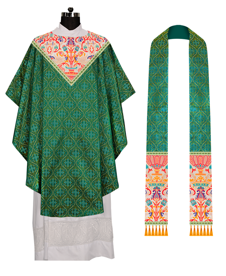 Tapestry Chasuble with Detailed Braids and Trims