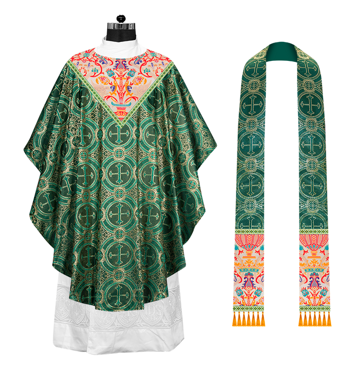 Tapestry Chasuble with Detailed Braids and Trims