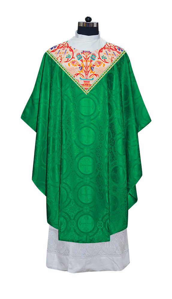 Tapestry Chasuble with Detailed Braids and Trims