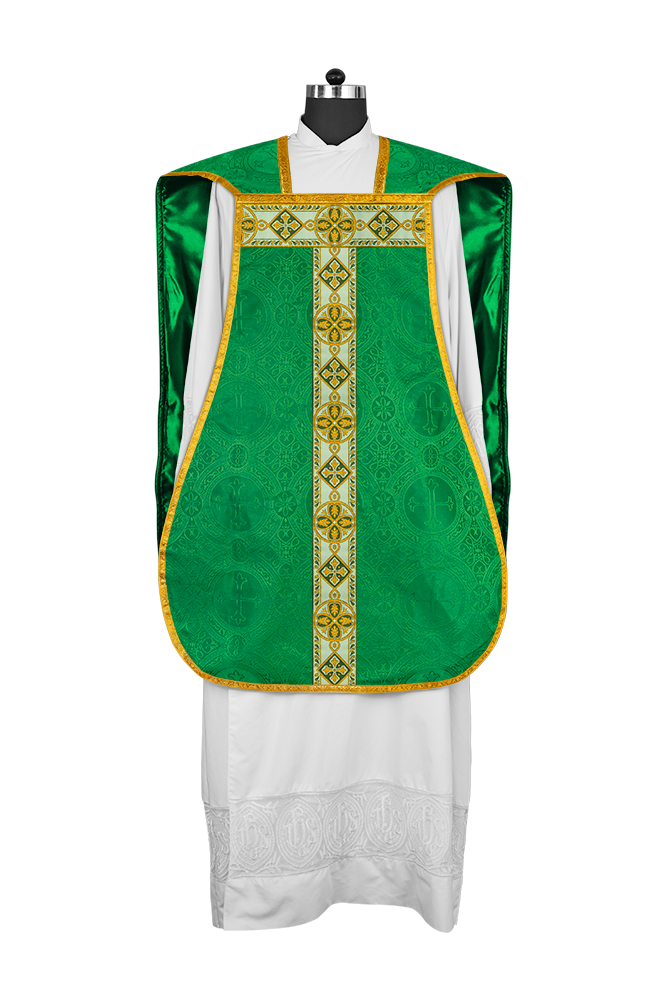 Casulla romana con trenzas tejidas