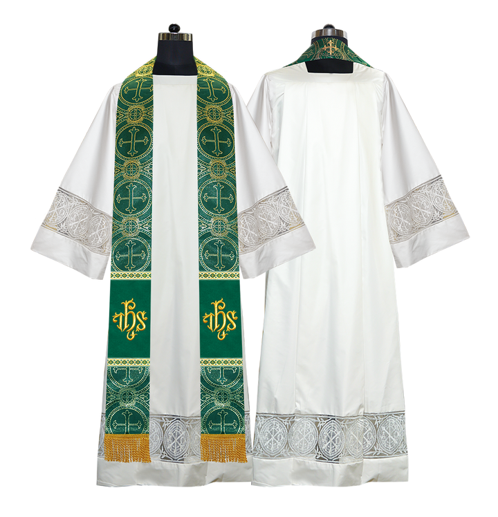 Minister Stole with Embroidered Liturgical motif