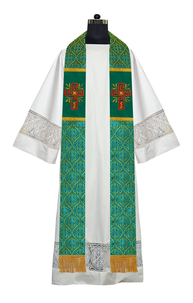 Glory Cross Embroidered Clergy Stole