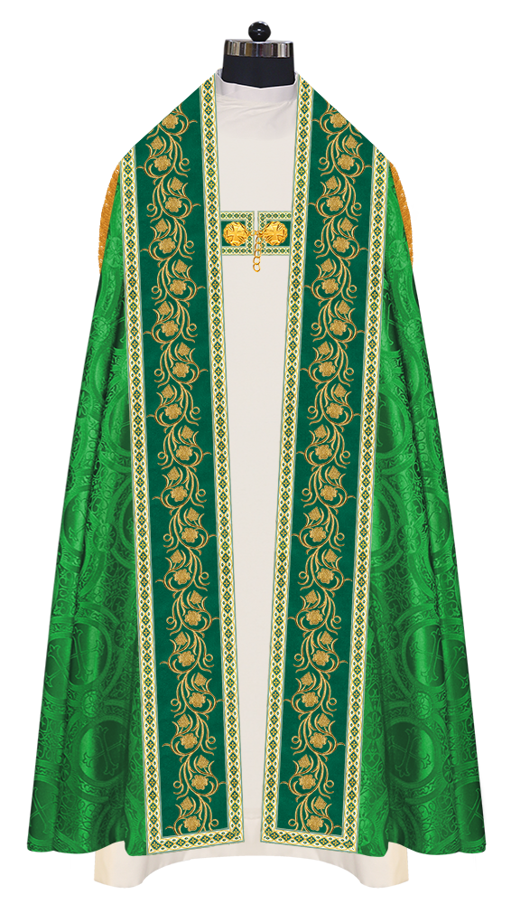 Roman Cope Vestment with Grapes Embroidered trims