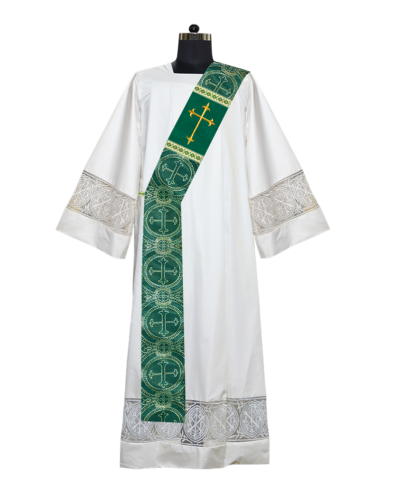 Deacon Stole with Liturgical Motif and Trims