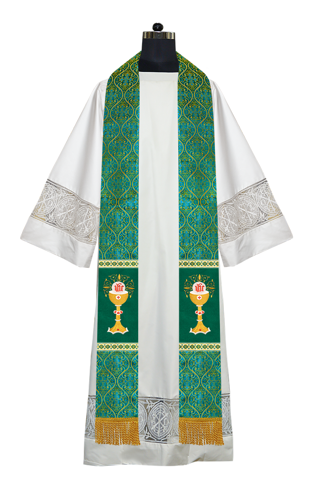 Liturgical Chalice with IHS Embroidered Stole