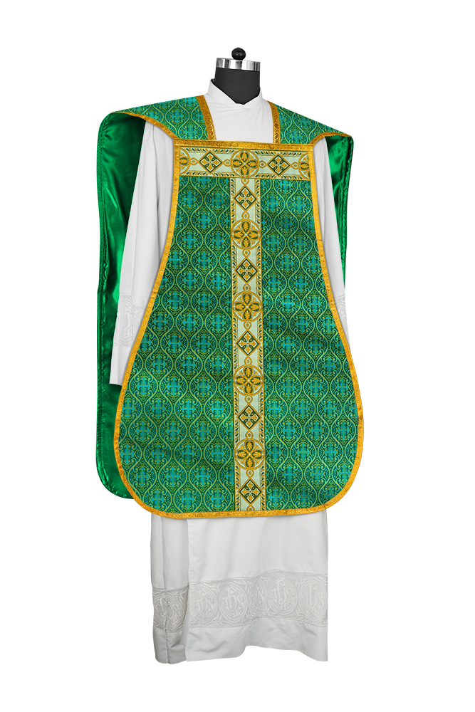 Casulla romana con trenzas tejidas