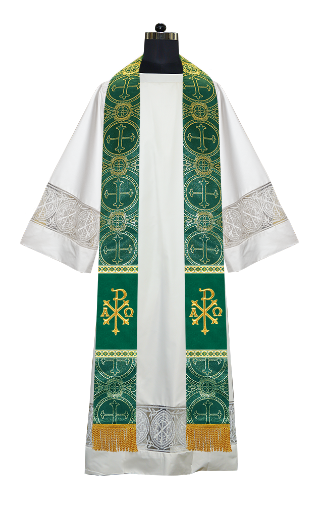 Minister Stole with Embroidered Liturgical motif