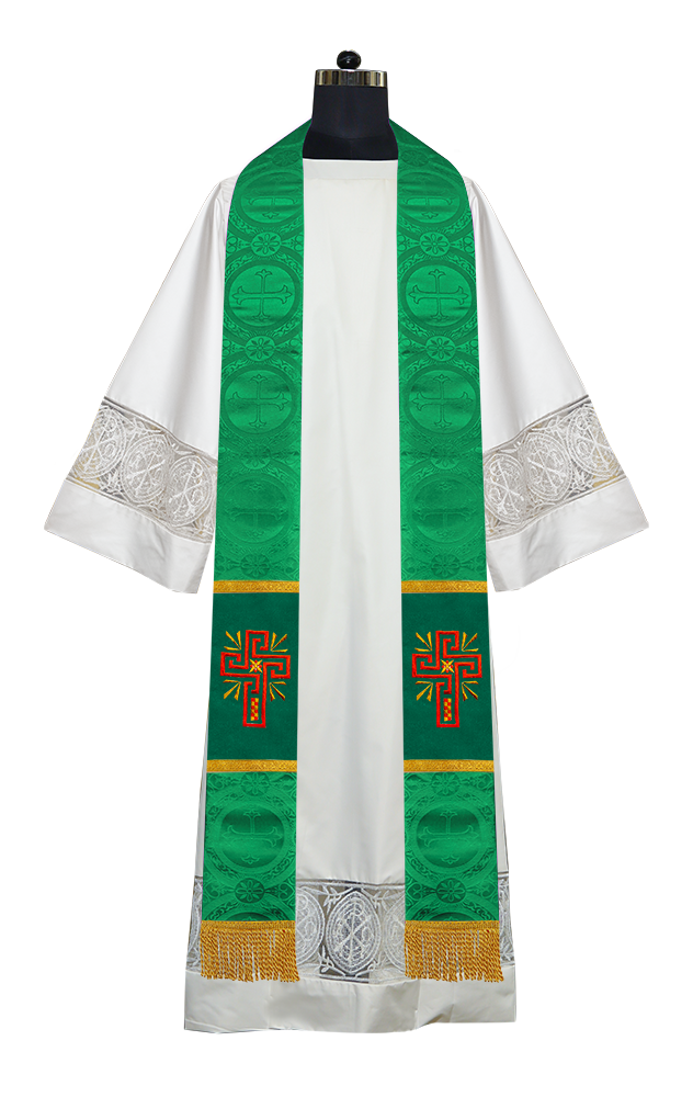 Estola sacerdotal bordada con la cruz de la gloria 