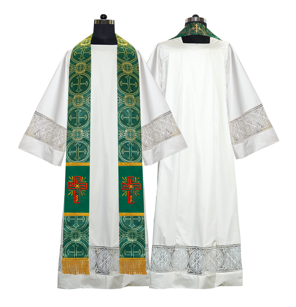 Set of 4 Glory Cross Embroidered Priest Stole