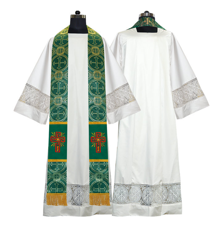 Set of 4 Glory Cross Embroidered Priest Stole