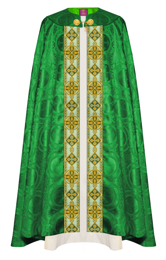 Liturgical Gothic cope with Y type braided orphrey