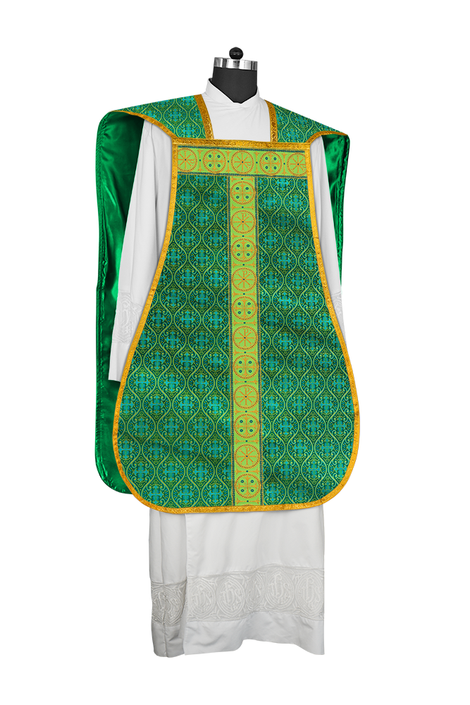 Casulla romana con orfebrería adornada 