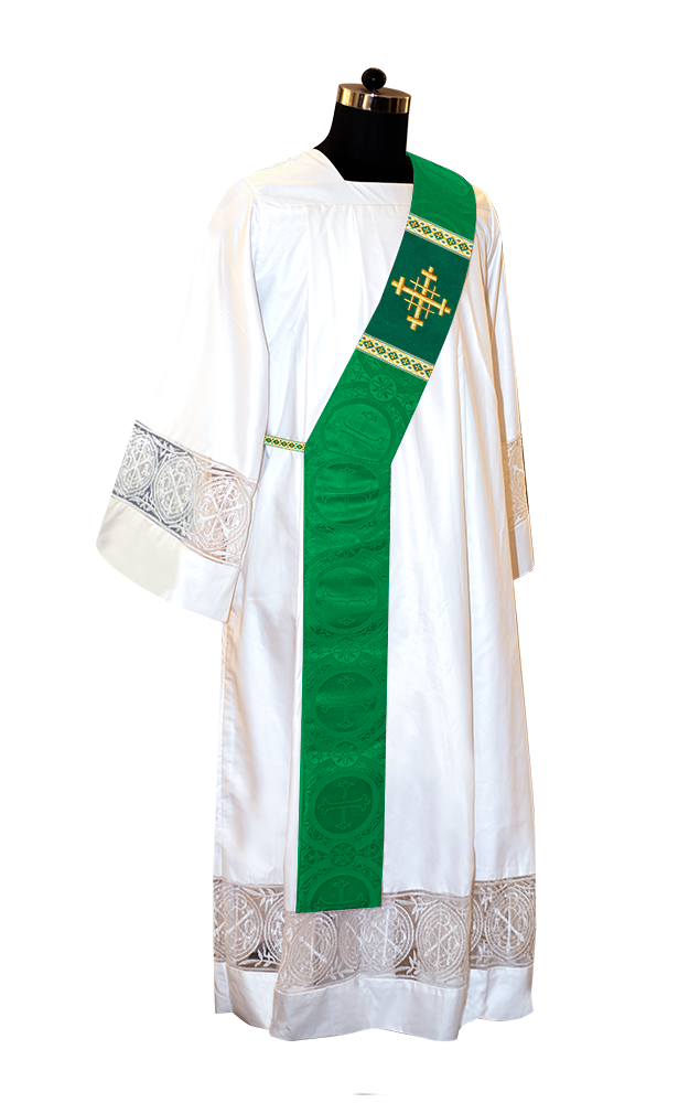 Deacon Stole with Liturgical Motif and Trims