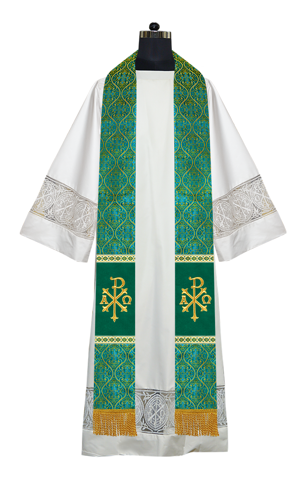 Minister Stole with Embroidered Liturgical motif