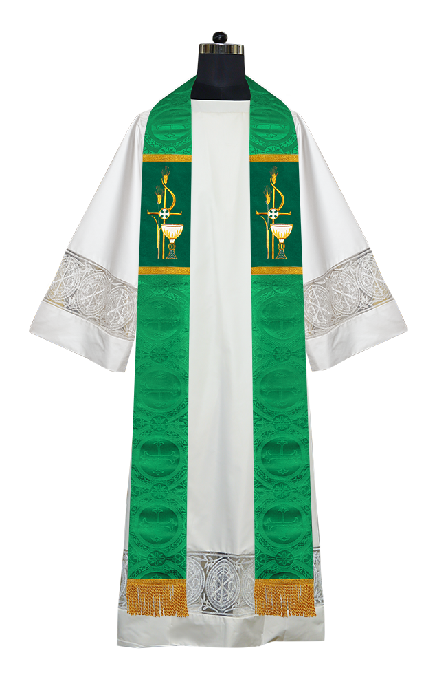 PAX with Chalice Embroidered Clergy Stole