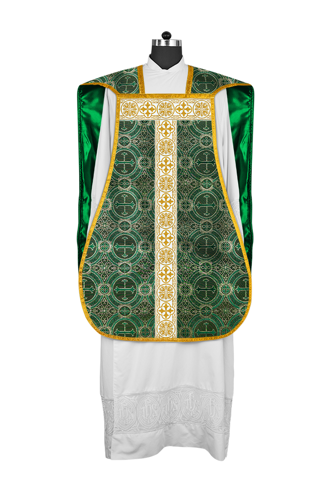 Casulla católica romana con motivo espiritual 