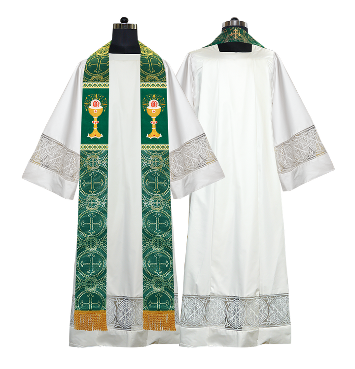 Liturgical Chalice with IHS Embroidered Stole