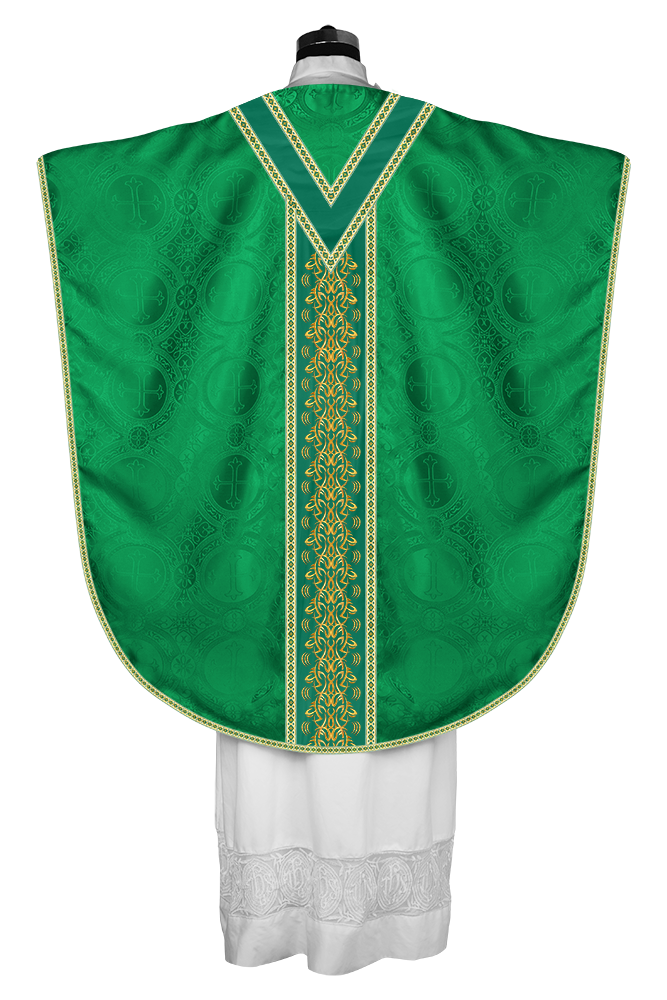 Borromean Chasuble Vestment With Braided Orphrey and Trims
