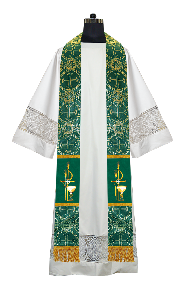 PAX with Chalice Embroidered Priest Stole