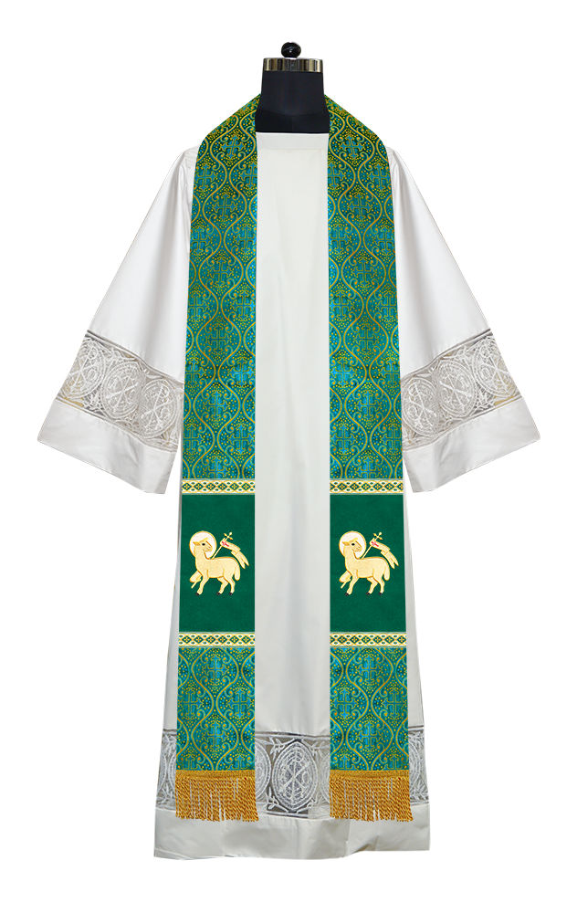 Minister Stole with Embroidered Liturgical motif