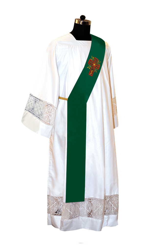 Glory Cross Embroidered Deacon Stole