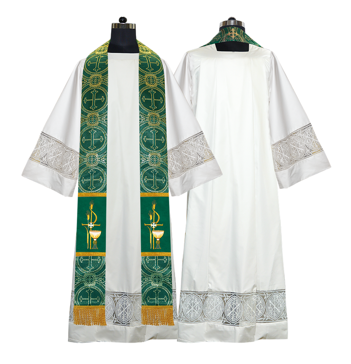 Set of 4 PAX with Chalice Embroidered Priest Stole