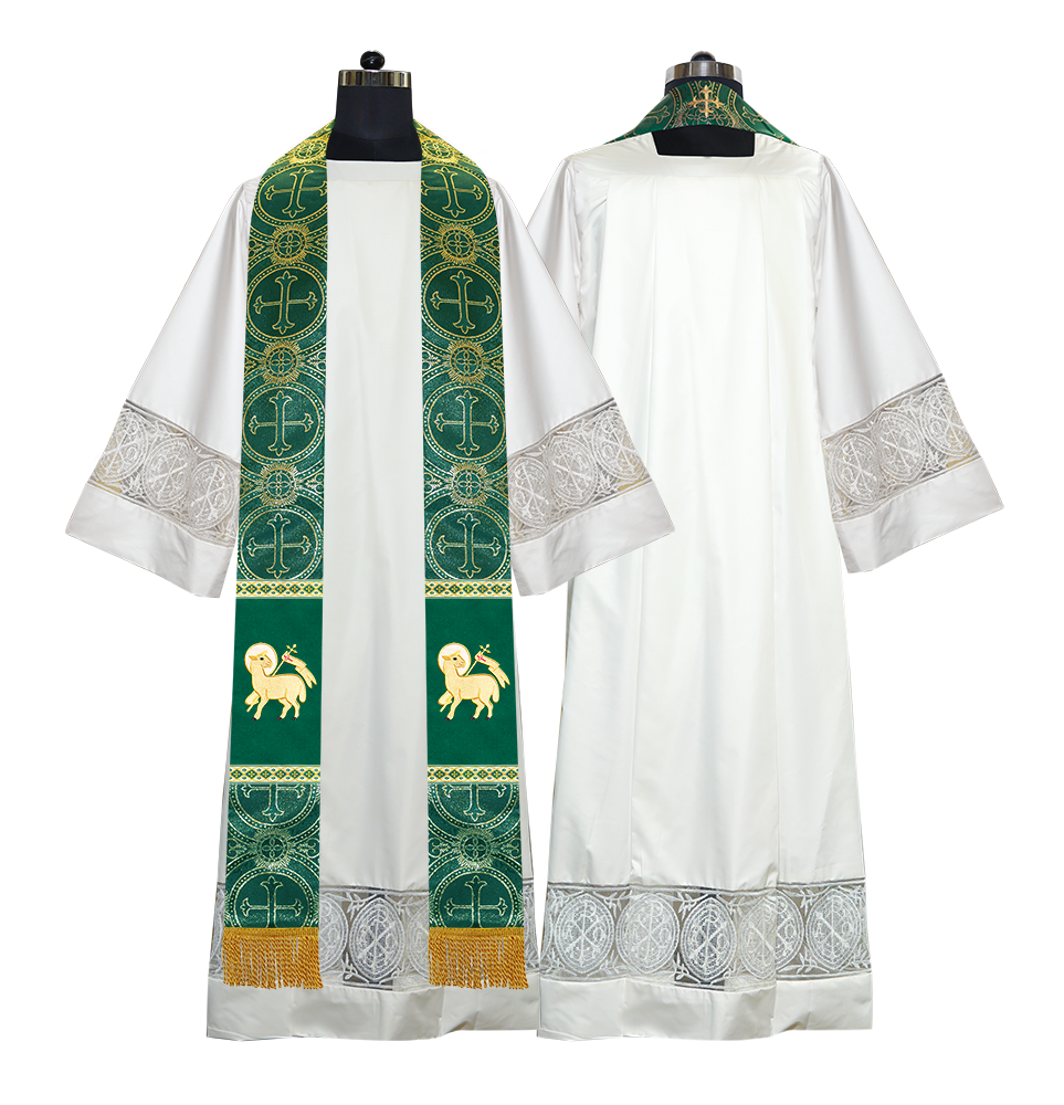 Minister Stole with Embroidered Liturgical motif