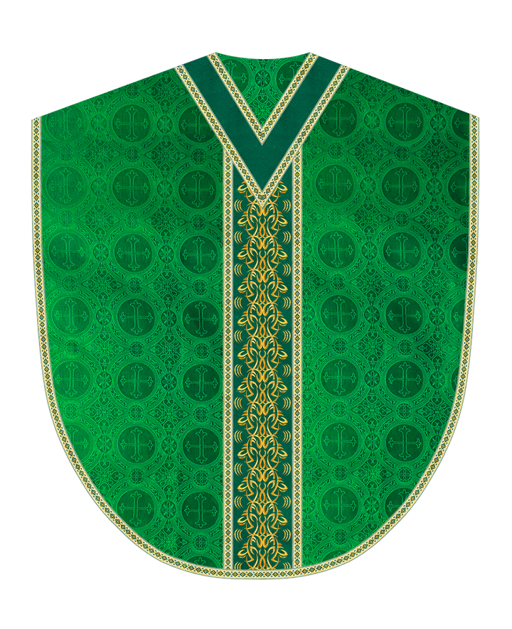 Borromean Chasuble Vestment With Braided Orphrey and Trims