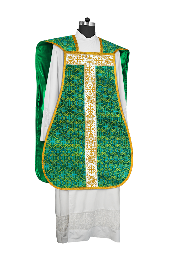 Casulla católica romana con motivo espiritual 