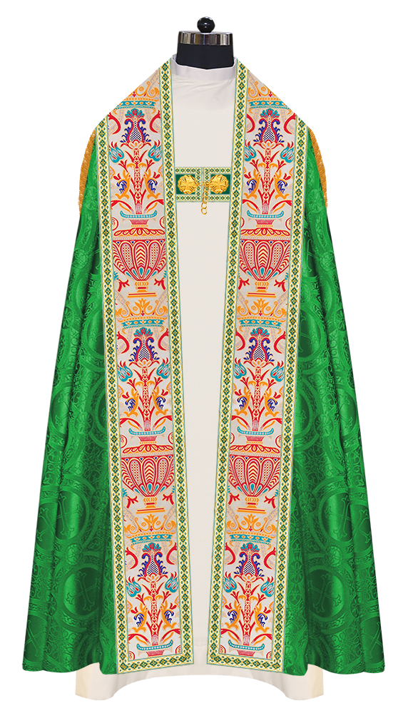 Coronation Tapestry Roman Cope Vestment with Trims