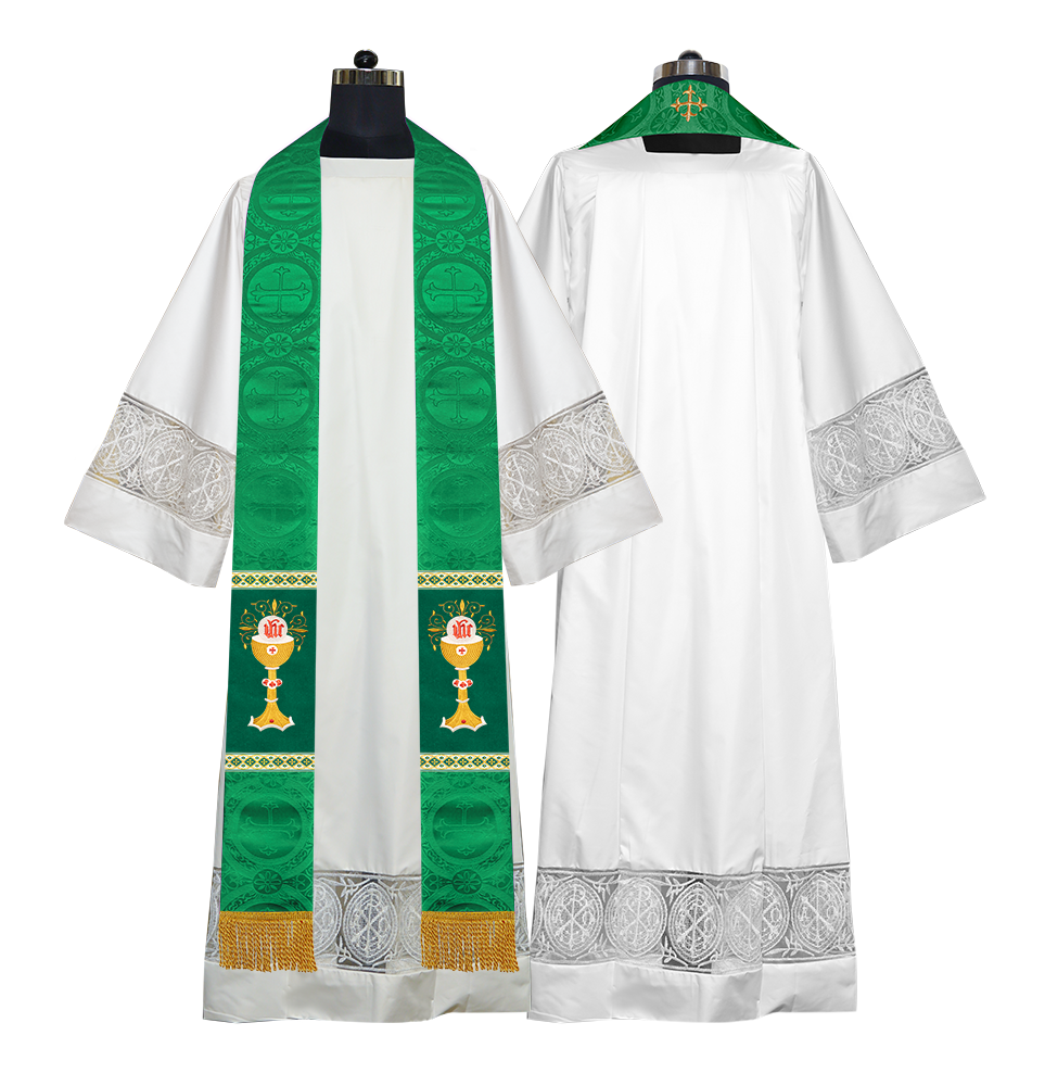 Liturgical Chalice with IHS Embroidered Stole