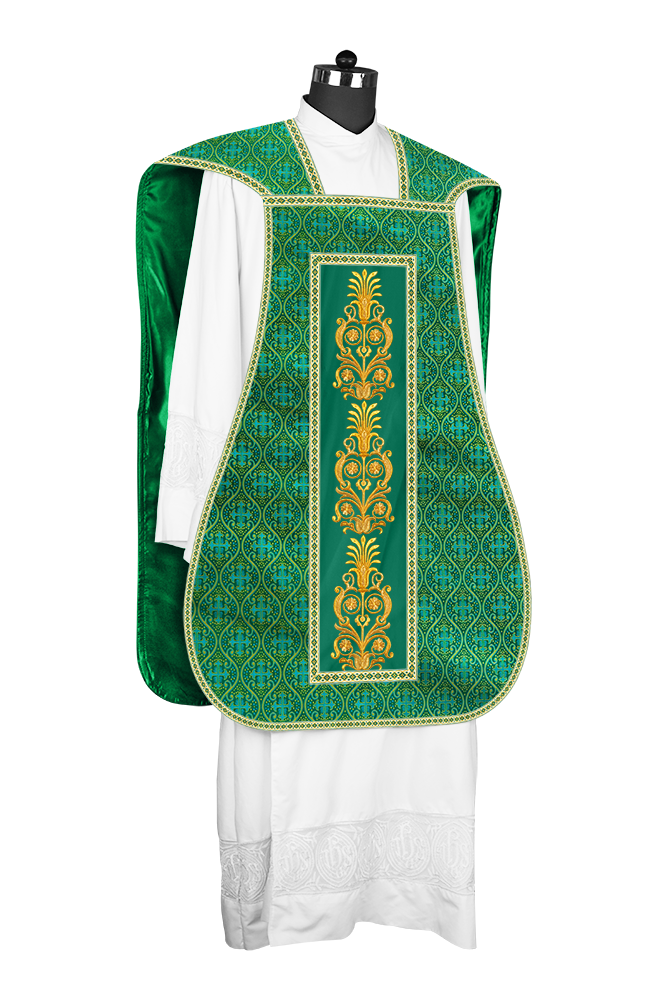 Roman Chasuble Vestments Adorned With Trims