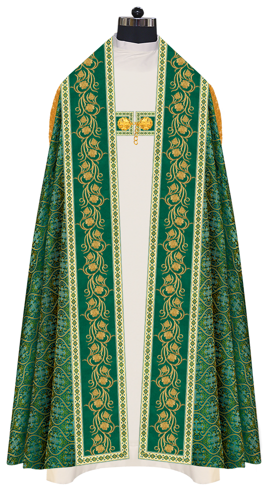 Roman Cope Vestment with Grapes Embroidered trims