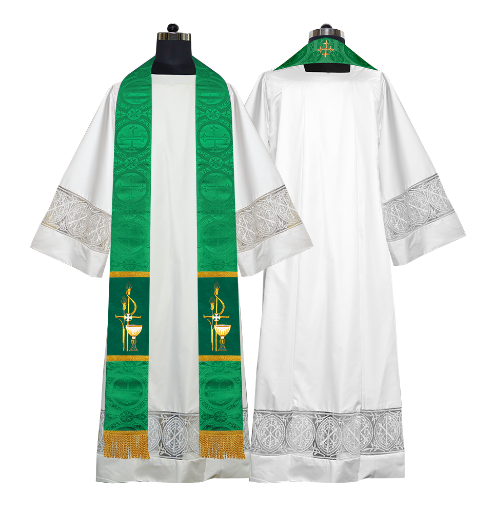 Set of 4 PAX with Chalice Embroidered Priest Stole