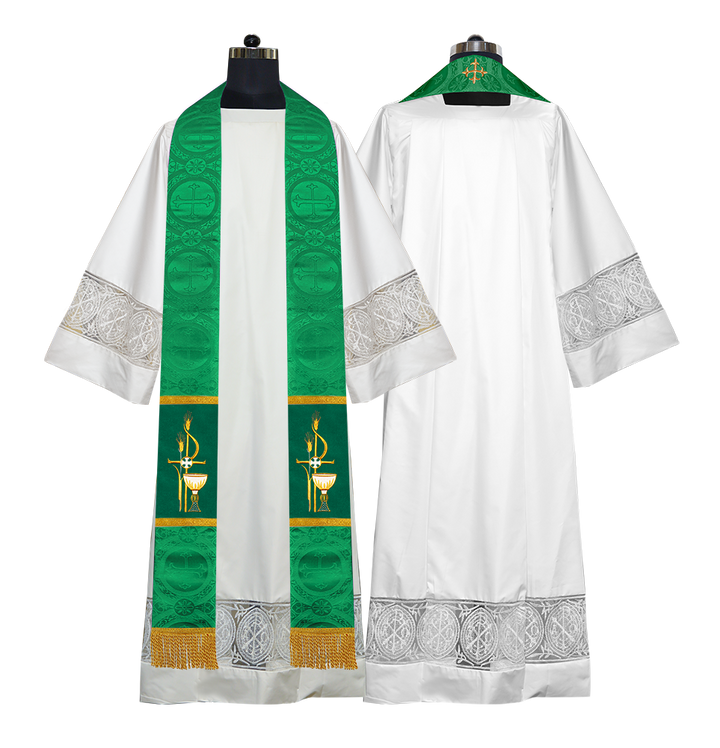 Set of 4 PAX with Chalice Embroidered Priest Stole