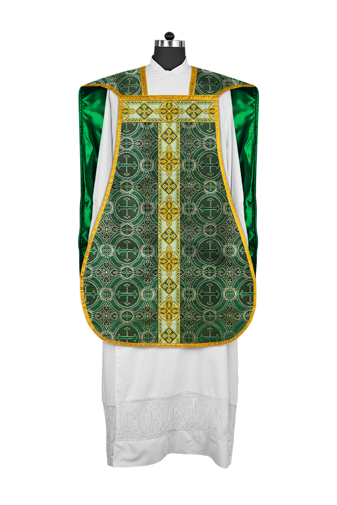 Casulla romana con trenzas detalladas 