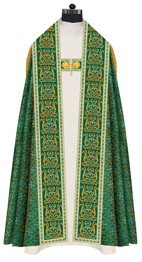 Roman Cope Vestment with Braid Embroidered Orphrey